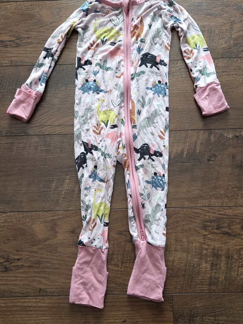 Little Sleepies Pink Dinosaur Zippy 6-12m